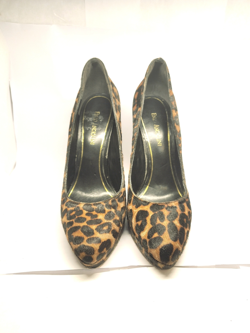 Enzo Angiolini Leopard Print Pony Hair Platform Heels Women’s 9M
